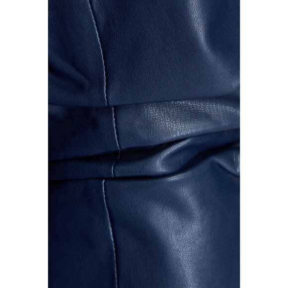 NWOT VERONICA BEARD Beacon Storm Blue Faux Leather Dickey Jacket Blazer, Size 2 - Picture 3 of 16